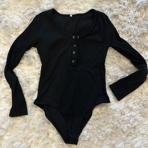 Black stretchy jersey bodysuit
